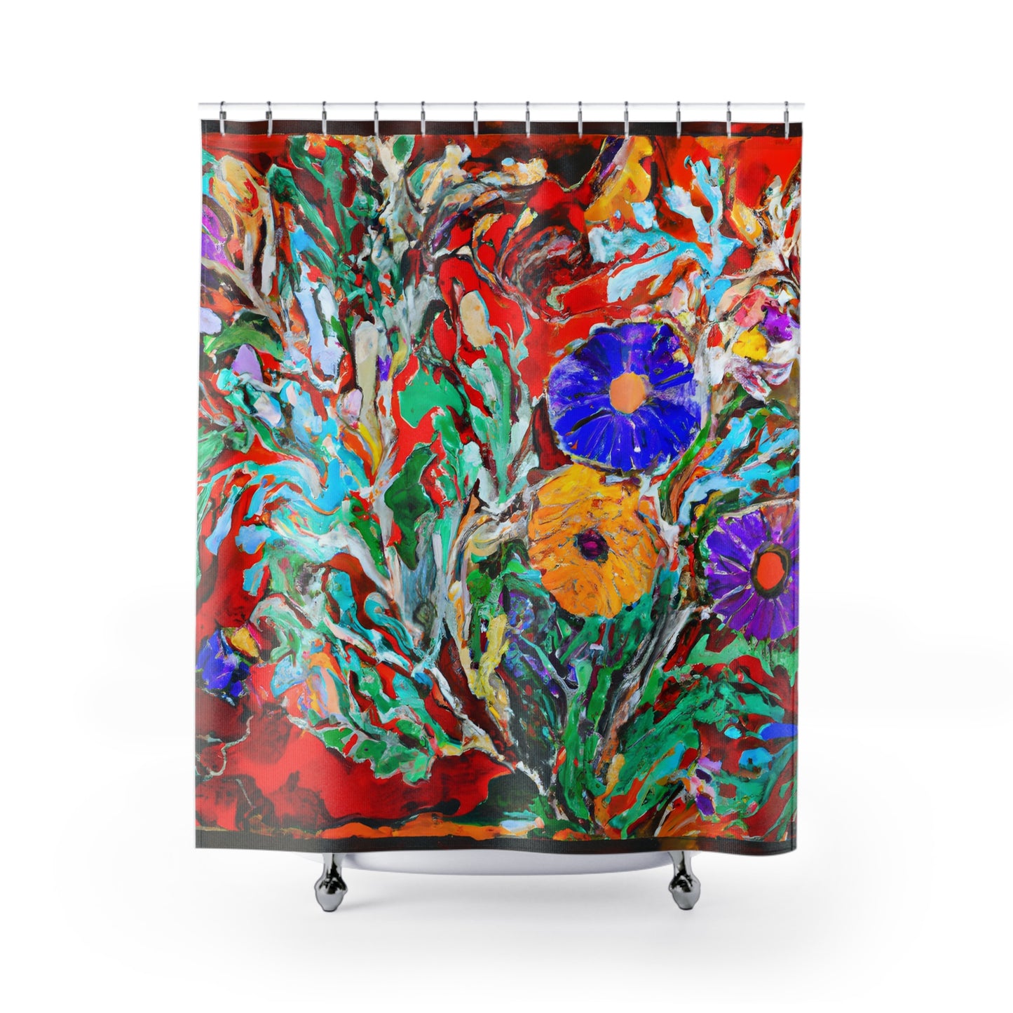 "Bohemian Floral Nature Inspired Shower Curtain" - Shower Curtain