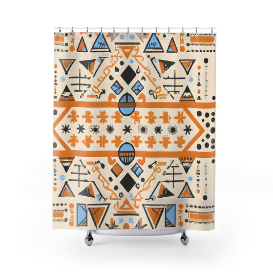 "Aztec Boho Shower Curtain: Bohemian Luxury!" - Shower Curtain