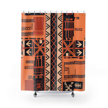 "Aztec Boho Shower Curtain: Chic Bohemian Look" - Shower Curtain