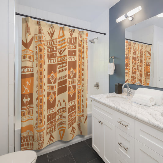 "Aztec Boho Shower Curtain: Feel Vibrant!" - Shower Curtain