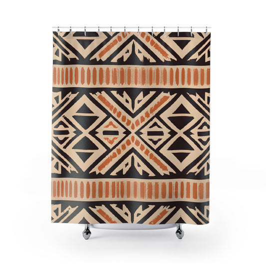 "Aztec Boho Shower Curtain: Timeless Elegance" - Shower Curtain