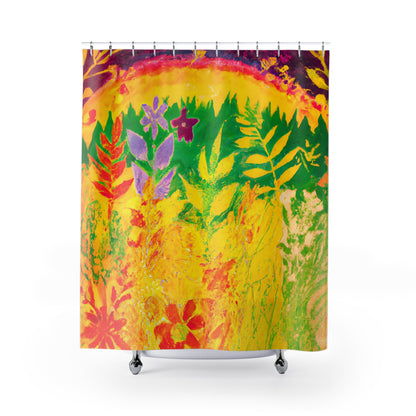 "Nature-Inspired Boho Shower Curtain" - Shower Curtain