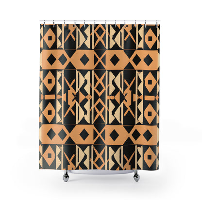 "Aztec Boho Shower Curtain: Bohemian Luxury" - Shower Curtain