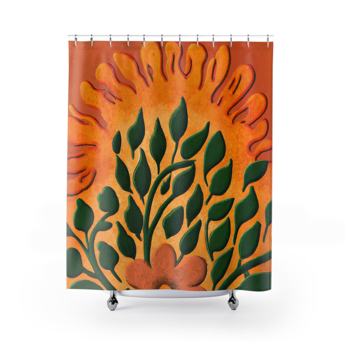 "Floral Nature Boho Shower Curtain" - Shower Curtain