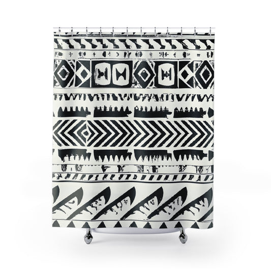 "Aztec Boho Shower Curtain: A Bohemian Stunner" - Shower Curtain