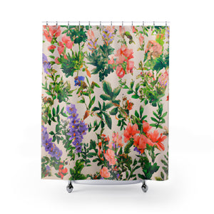 "Floral Nature Boho Shower Curtain" - Shower Curtain