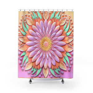 Wildflower-Inspired Boho Shower Curtain - Shower Curtain