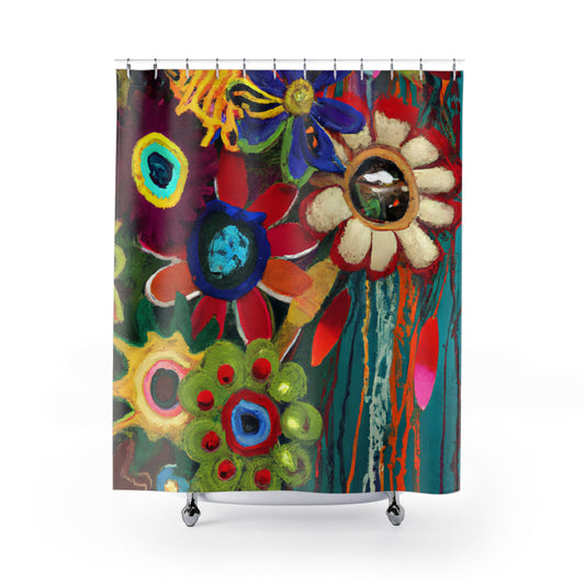 "Floral, Boho Shower Curtain: Nature's Beauty" - Shower Curtain