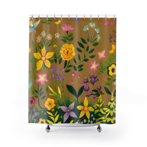 "Floral Nature Shower Curtain: Boho Elegance" - Shower Curtain