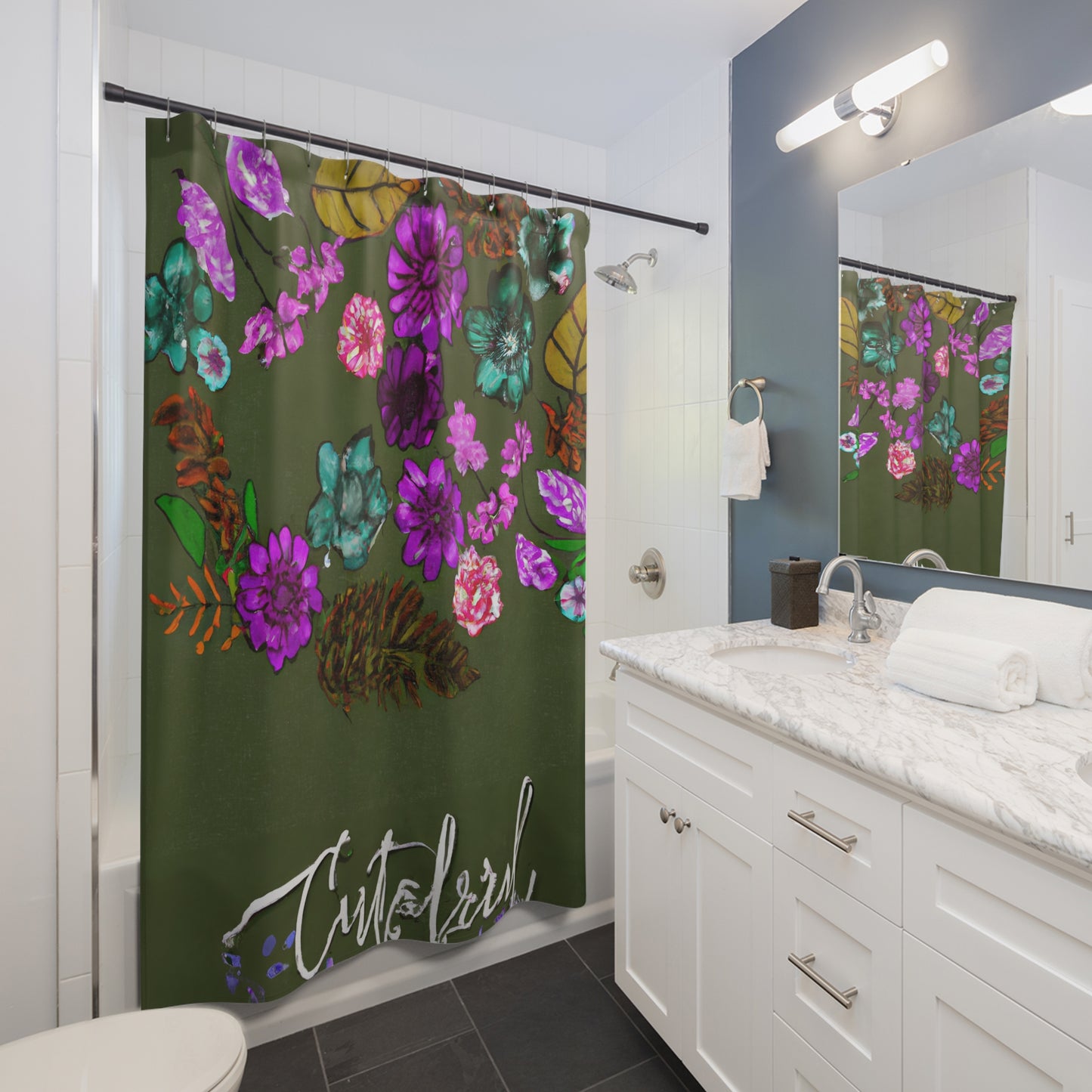 "Nature-Inspired Floral Boho Shower Curtains" - Shower Curtain