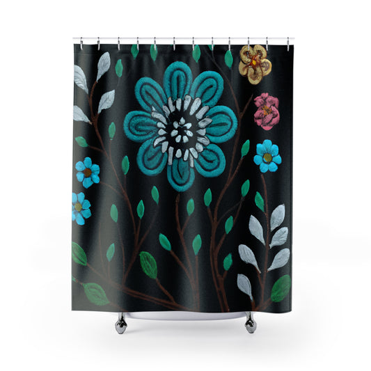 "Boho Nature Shower Curtain: Floral Wonder" - Shower Curtain