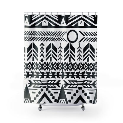 "Aztec Boho Shower Curtain: Chic Meets Bohemian!" - Shower Curtain