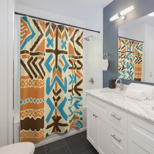 Aztec Boho Shower Curtain: Bold. - Shower Curtain