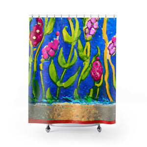 "Purple Floral Nature Shower Curtain" - Shower Curtain