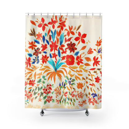 "Vibrant Floral Bohemian Shower Curtains" - Shower Curtain