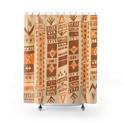 "Aztec Boho Shower Curtain: Feel Vibrant!" - Shower Curtain