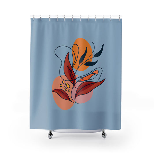 Bright Floral Shower Curtain Modern Minimalist - Shower Curtain