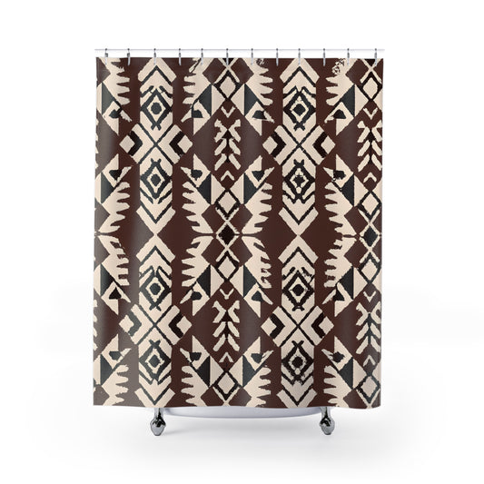 Aztec Boho Shower Curtain: Vibrant, Unique, Fearless - Shower Curtain