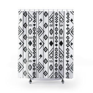 Aztec Boho Shower Curtain: Lustrous Beauty - Shower Curtain