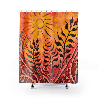 "Bohemian Nature Floral Shower Curtain" - Shower Curtain