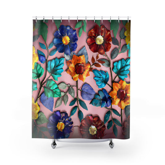 "Bohemian Nature Shower Curtain: Floral" - Shower Curtain