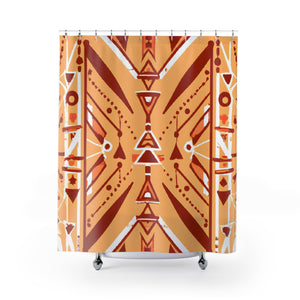 "Tribal Aztec Ocean Blue Shower Curtain" - Shower Curtain