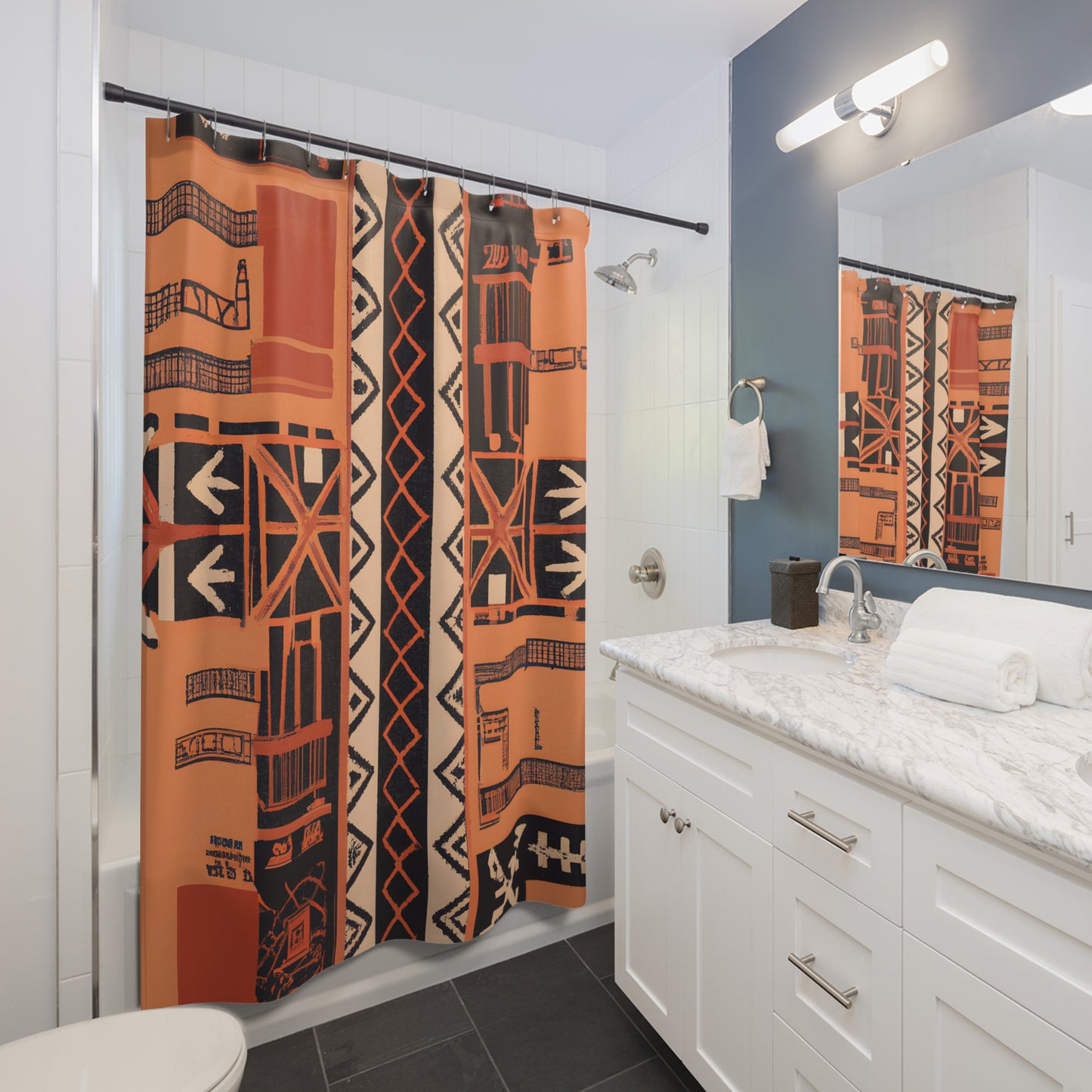 "Aztec Boho Shower Curtain: Chic Bohemian Look" - Shower Curtain