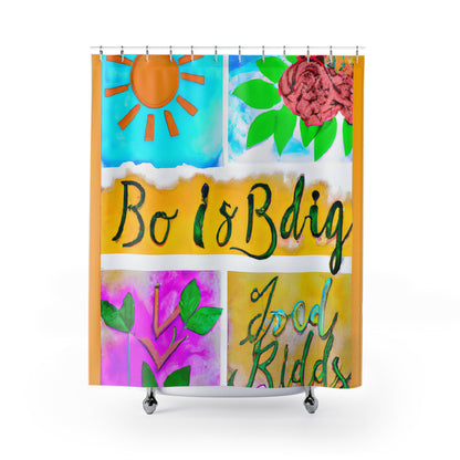 "Ethereal Floral Nature Boho Shower Curtain" - Shower Curtain