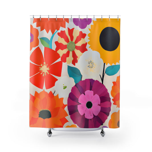 "Nature Inspired Floral Bohemian Curtains" - Shower Curtain