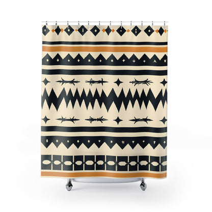 "Aztec-Boho Shower Curtain: Chic Bathroom Refresh" - Shower Curtain