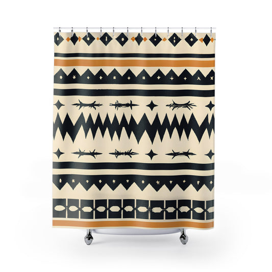 "Aztec-Boho Shower Curtain: Chic Bathroom Refresh" - Shower Curtain