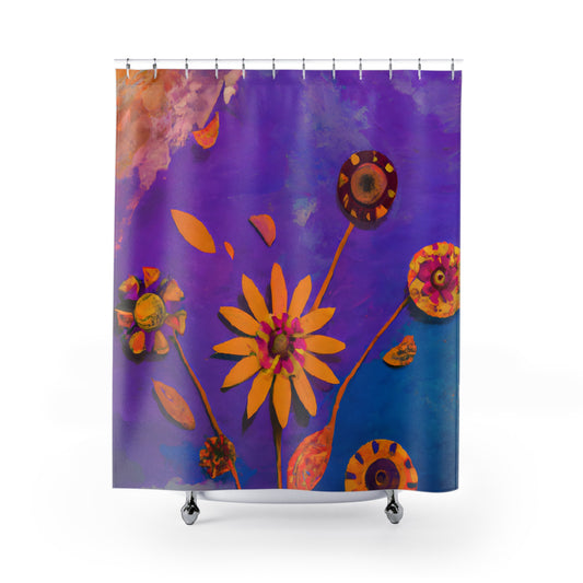 "Bohemian Floral Shower Curtain: Nature Feel" - Shower Curtain