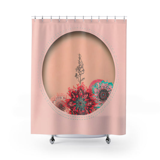 "Organic Floral Boho Shower Curtains" - Shower Curtain