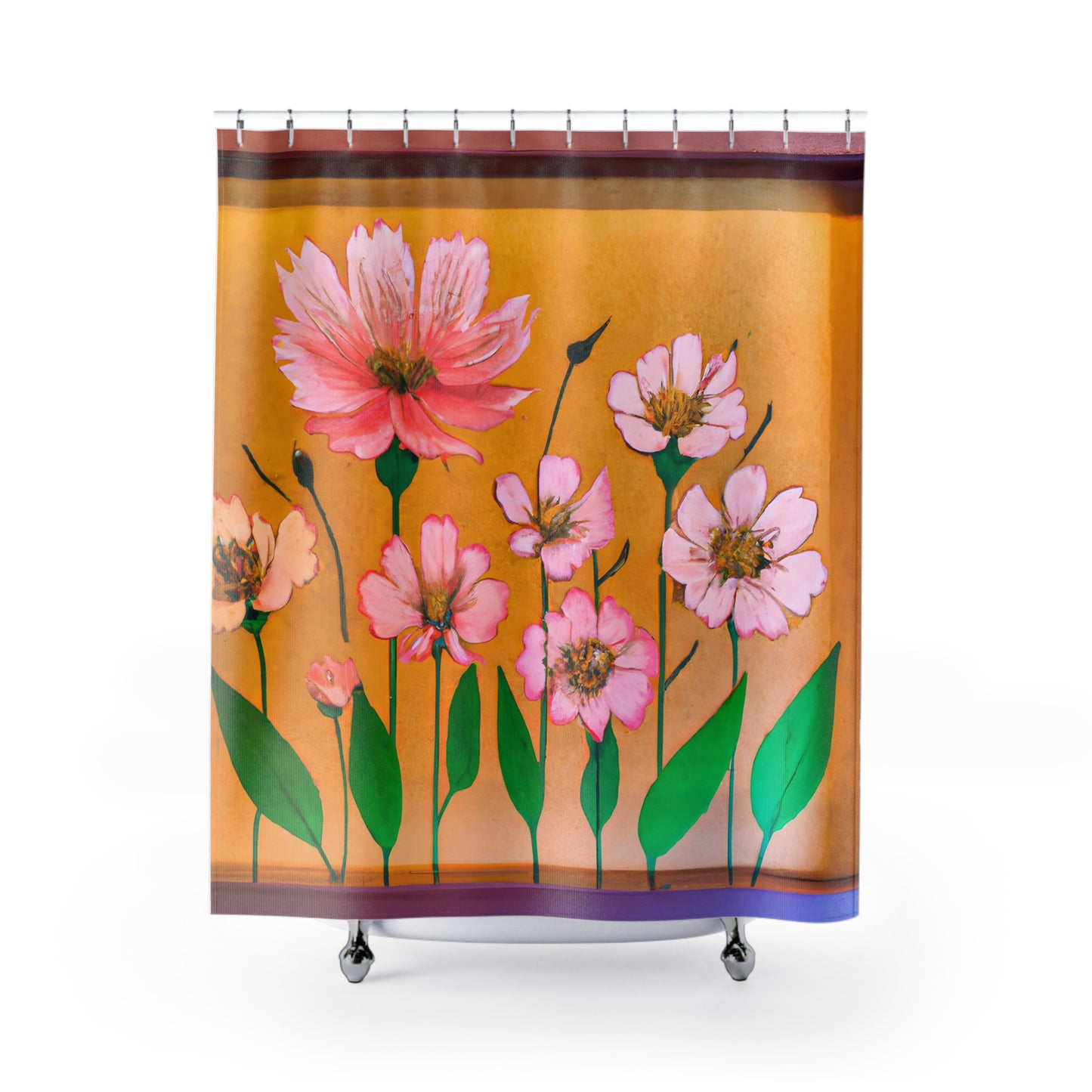 "Vibrant Floral Bohemian Shower Curtain" - Shower Curtain