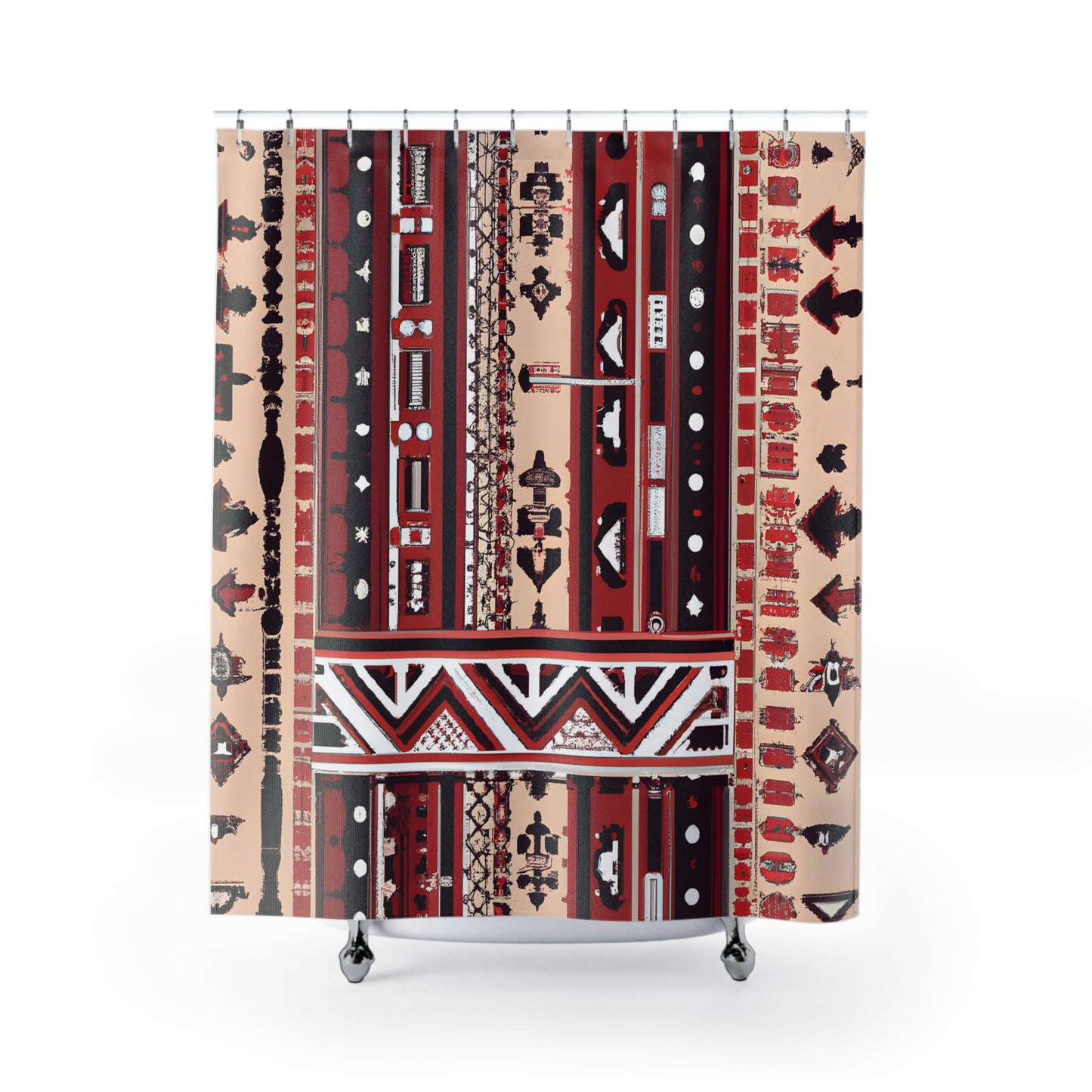 "Aztec Boho Shower Curtain: Statement Piece" - Shower Curtain