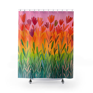 "Organic Florals | Boho Shower Curtain" - Shower Curtain