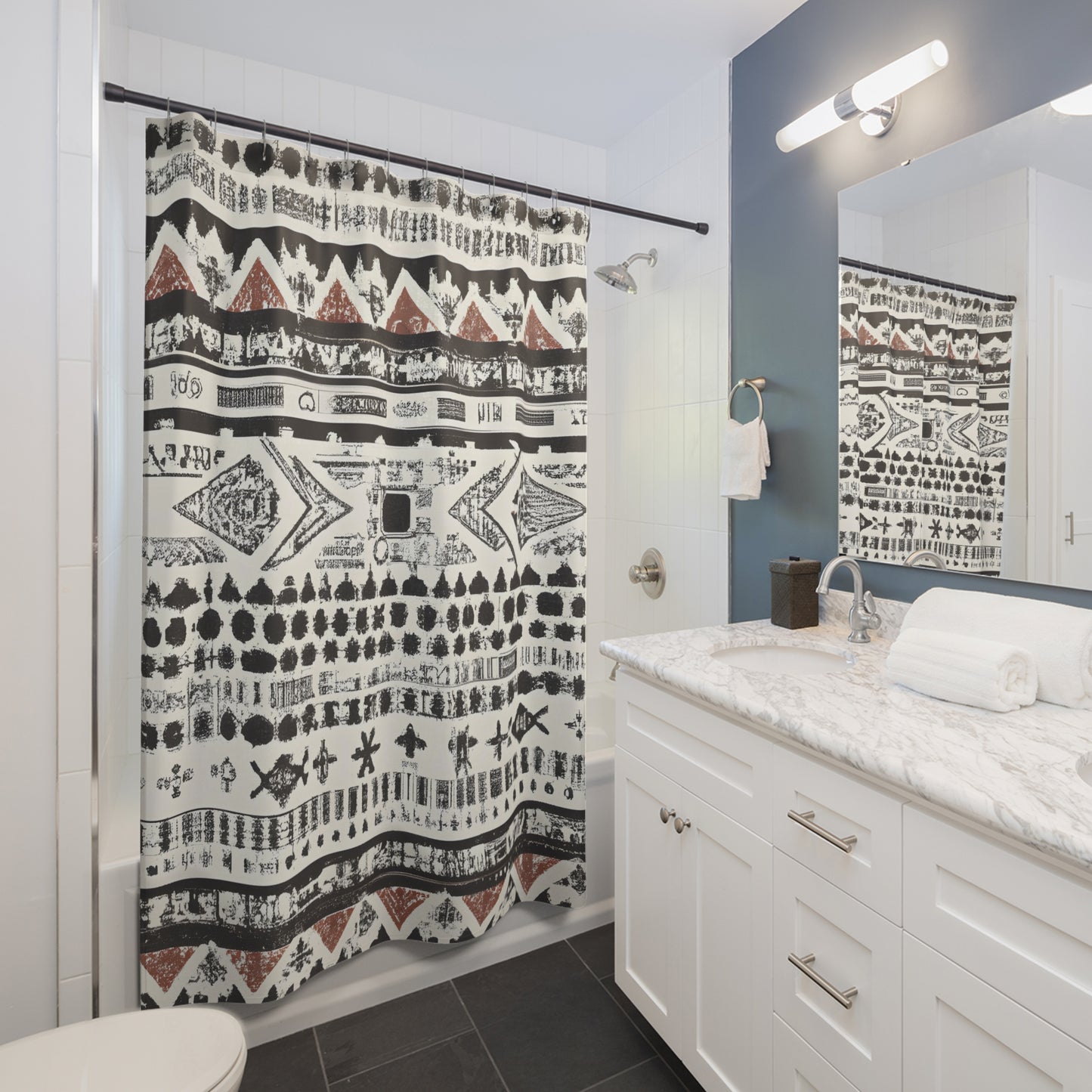 "Aztec Inspired Boho Shower Curtain" - Shower Curtain