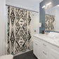 "Sculptural Aztec Boho Shower Curtain" - Shower Curtain