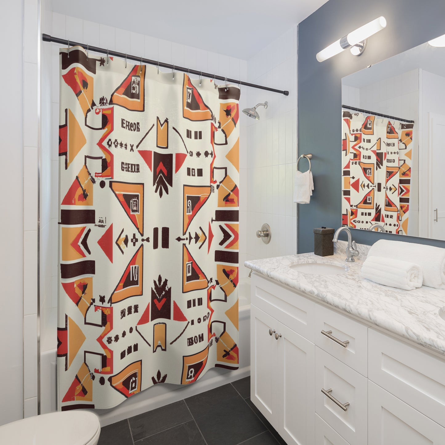 Aztec Boho Shower Curtain: Luxe - Shower Curtain