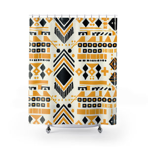 "Aztec Boho Shower Curtain: Chic Chic" - Shower Curtain