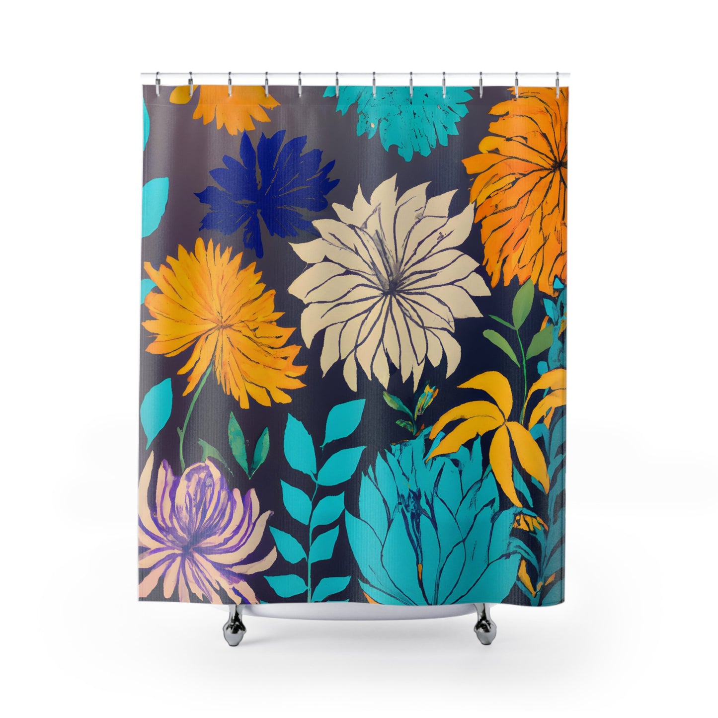 "Nature-Inspired Boho Floral Shower Curtains" - Shower Curtain