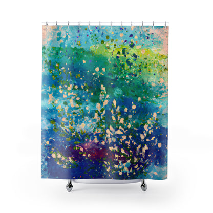 "Floral Boho Shower Curtain: Nature Awaits!" - Shower Curtain