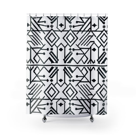 "Modern Aztec Boho Shower Curtain" - Shower Curtain