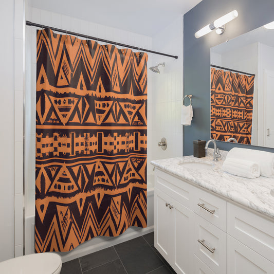 "Aztec-Inspired Boho Shower Curtain" - Shower Curtain