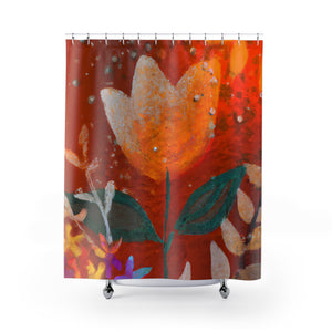 "Boho Floral Waterproof Shower Curtains" - Shower Curtain