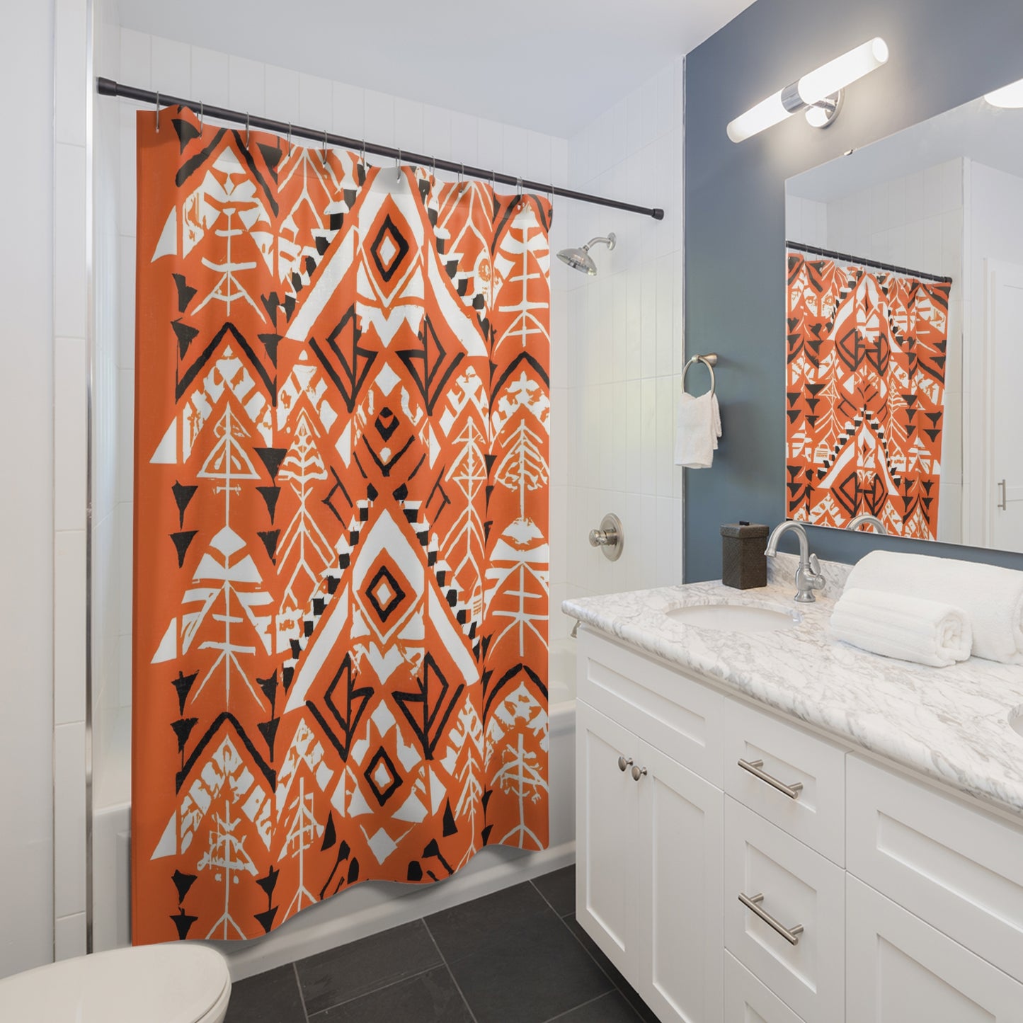 "Aztec-Boho Shower Curtain: Chic Bathroom Style!" - Shower Curtain