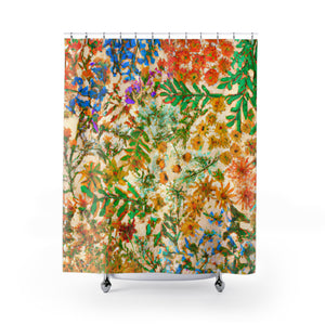 "Floral Nature Boho Shower Curtains" - Shower Curtain