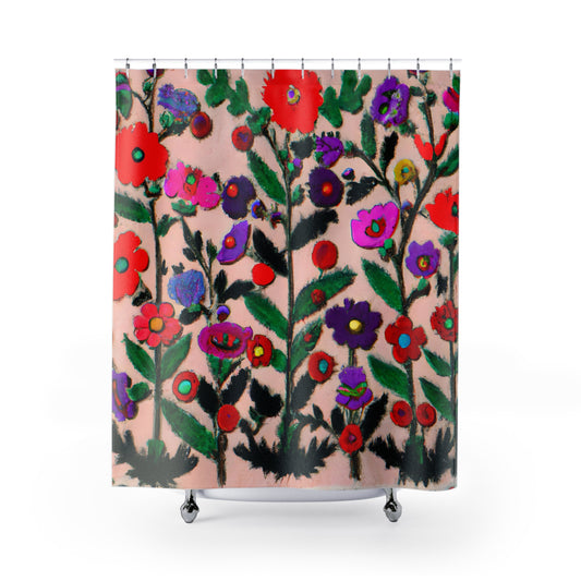 "Flowery Bohemian Nature Shower Curtain" - Shower Curtain