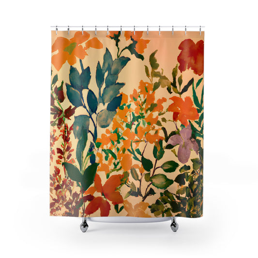 "Modern Bohemian Floral Nature Shower Curtain" - Shower Curtain