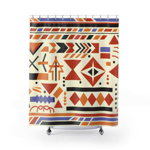 "Aztec Boho Shower Curtain: Bohemian Chic" - Shower Curtain